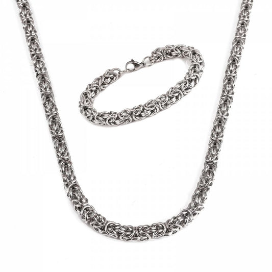 Necklace and Bracelet "Sigtuna" Set (Silver)