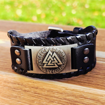 Bracelet Valknut Premiumleather (Black)