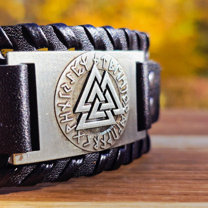 Bracelet Valknut Premiumleather (Black)