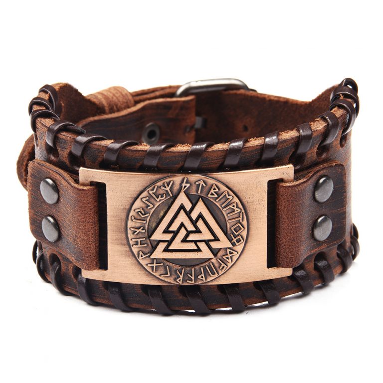 Bracelet Valknut Premiumleather (Brown)