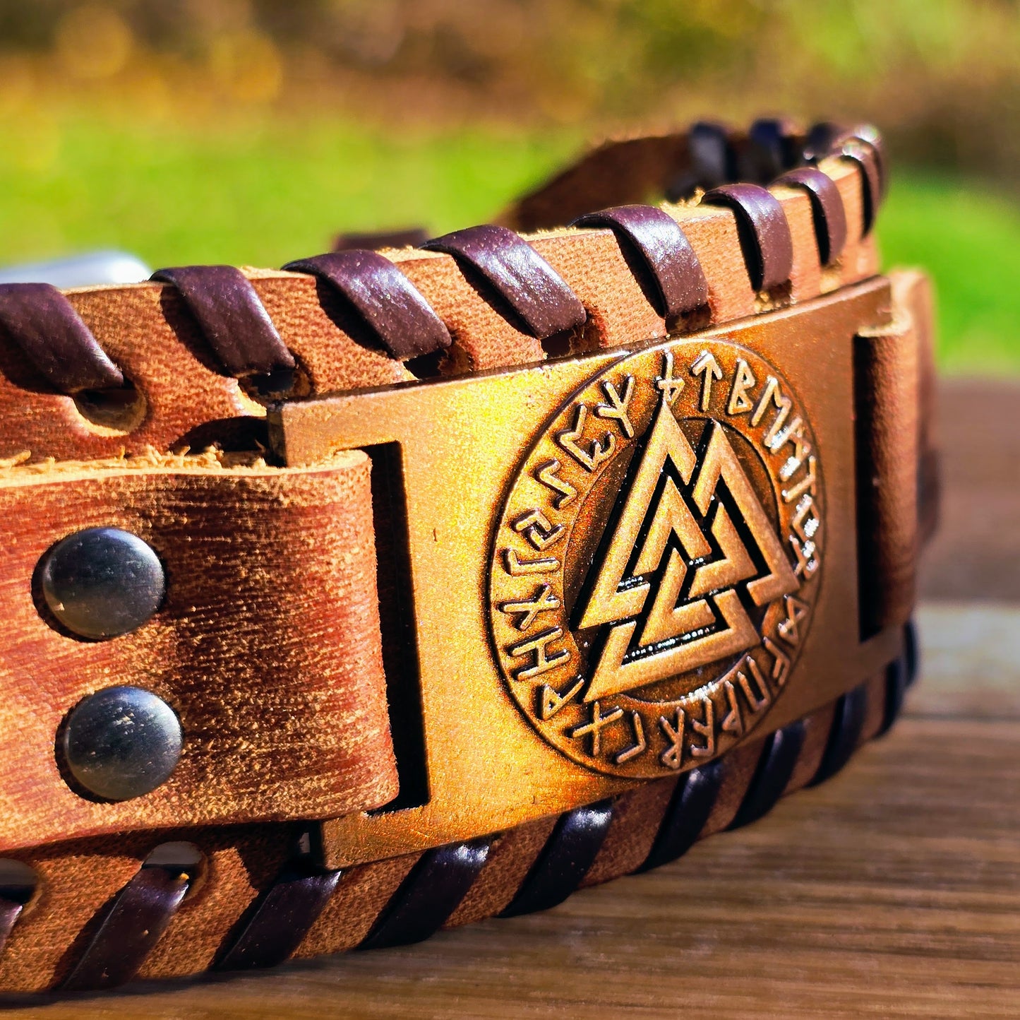 Bracelet Valknut Premiumleather (Brown)