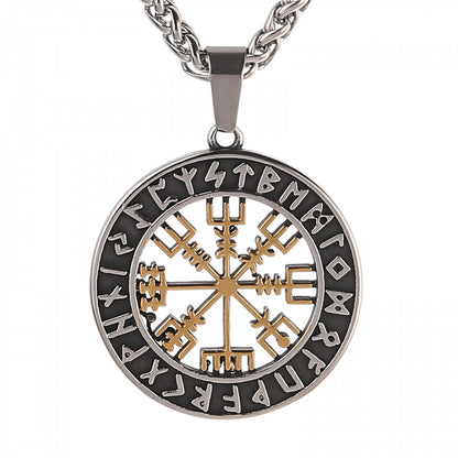 Necklace "Runkompass Vegvisir" (Dual Tone)