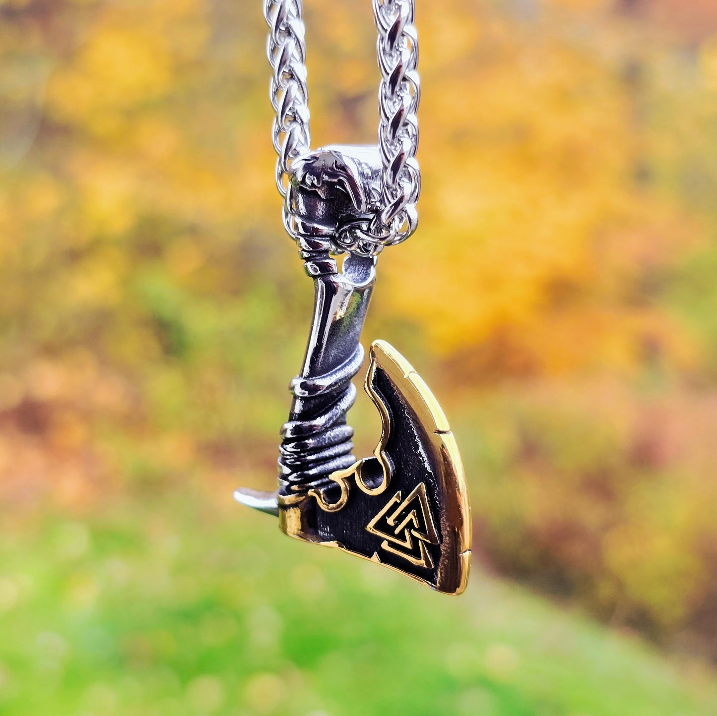 Necklace "Battle Axe" (Dual Tone)