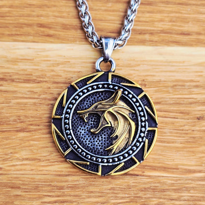 Necklace “Fenrir – The Wolf of Fate” (Dual Tone)