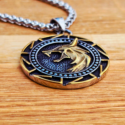 Necklace “Fenrir – The Wolf of Fate” (Dual Tone)
