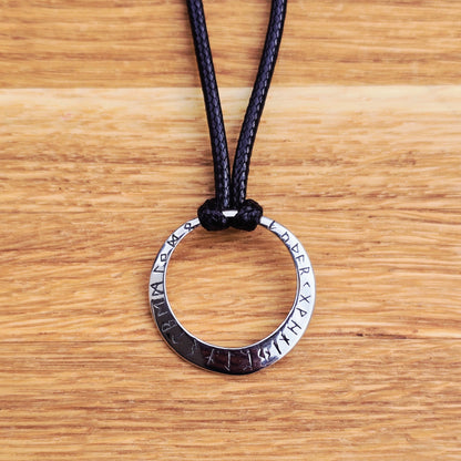 Necklace "Runic Wheel" Leather
