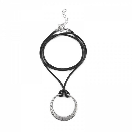 Necklace "Runic Wheel" Leather