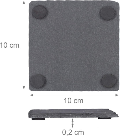 Glasunderlägg skiffer 10x10cm