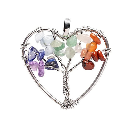 Edelsteinanhänger "Chakra-Lebensbaum" Herz