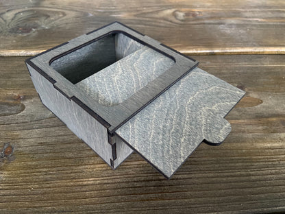 Låda med skjutbart lock - oljad - olika storlekar