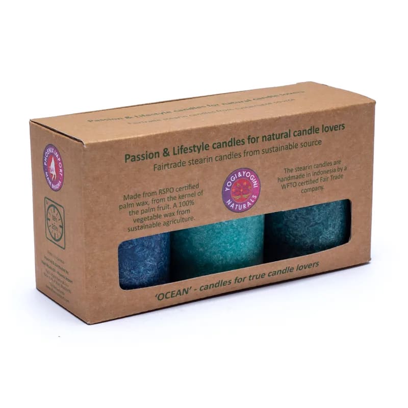 Stearinljus-set "OCEAN" i 3-pack "Yogi &amp; Yogini"