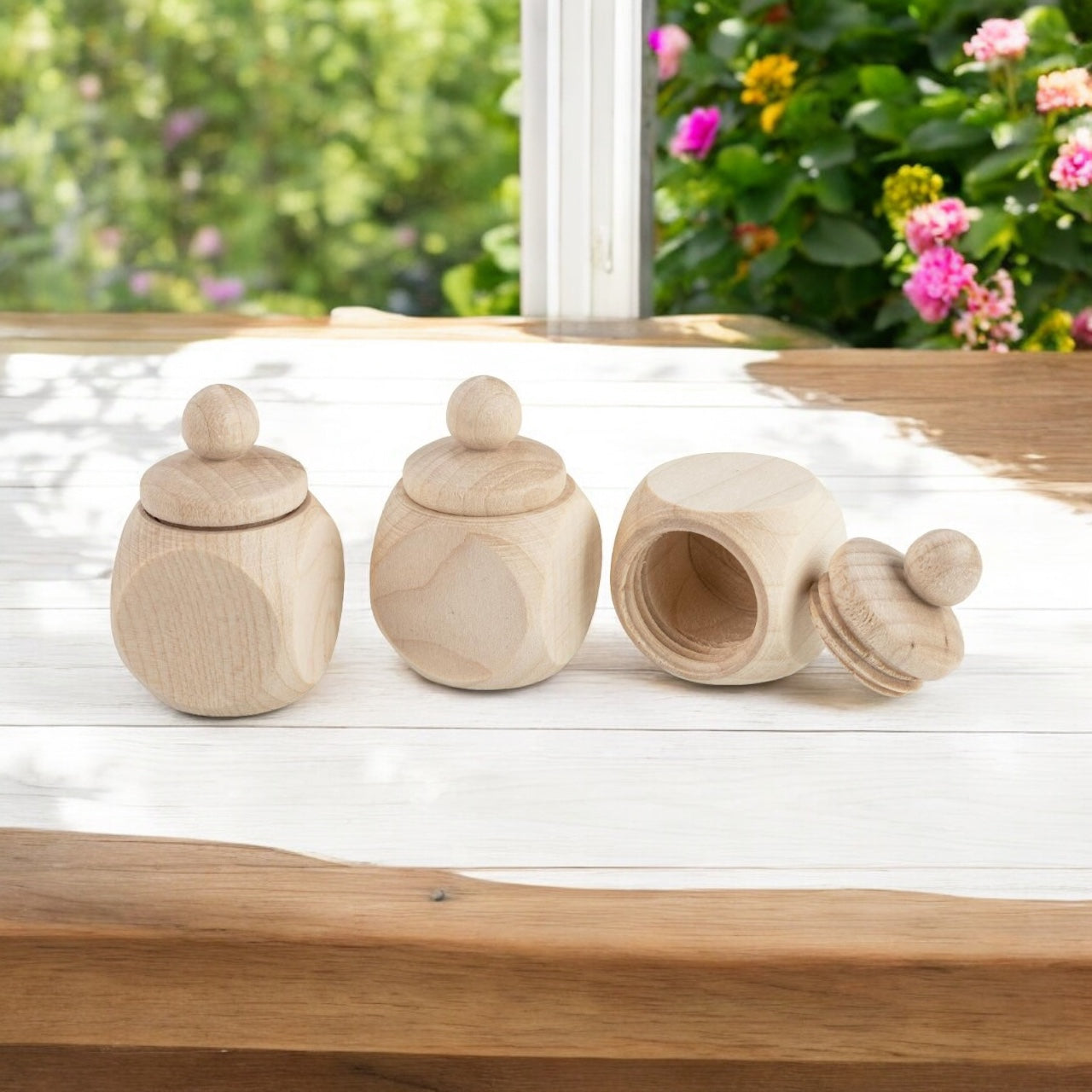 Lönnträburk med skruvlock 50 x 30 x 30 mm