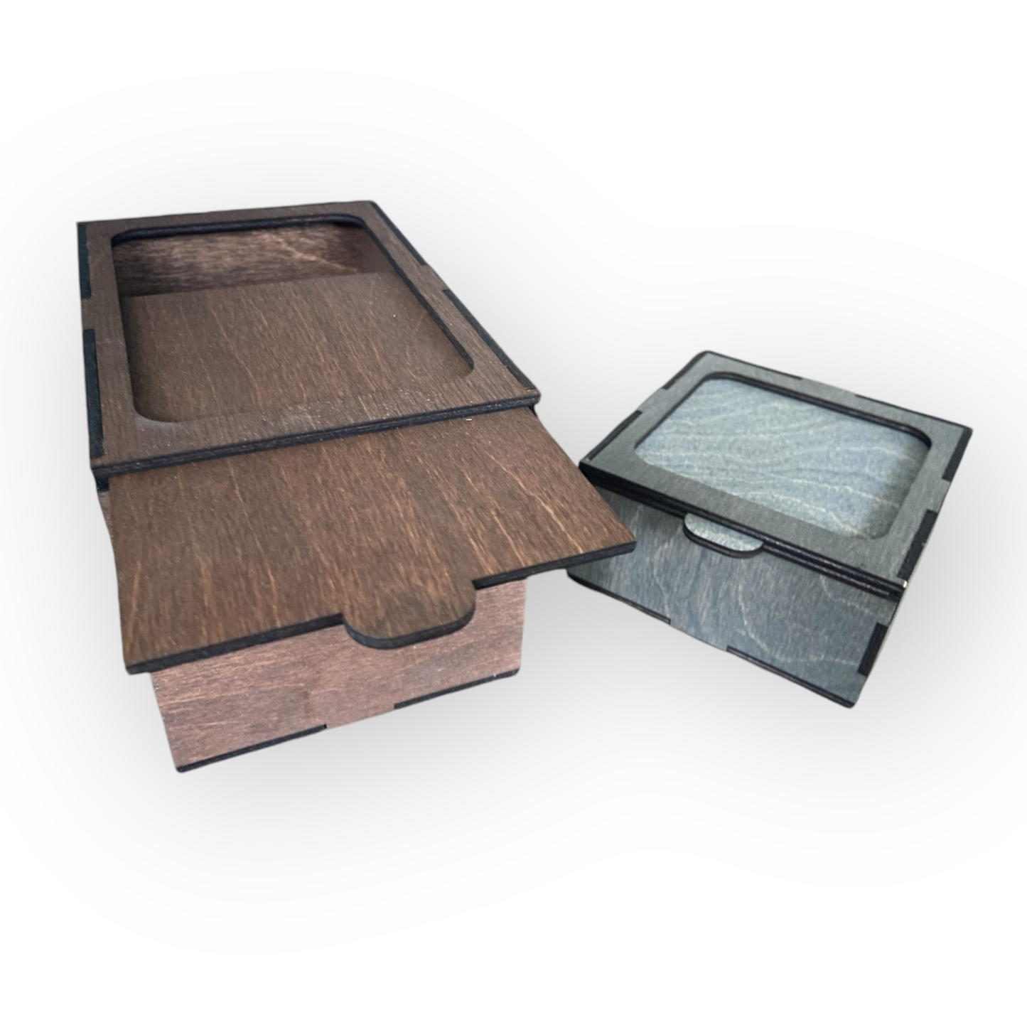 Låda med skjutbart lock - oljad - olika storlekar