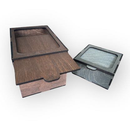 Låda med skjutbart lock - oljad - olika storlekar