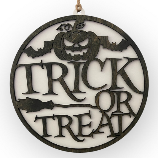Deko Skylt „Trick or treats“ - 2 Layer