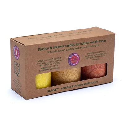 Kerzenset "SUNSET" im 3er-Pack ”Yogi & Yogini"