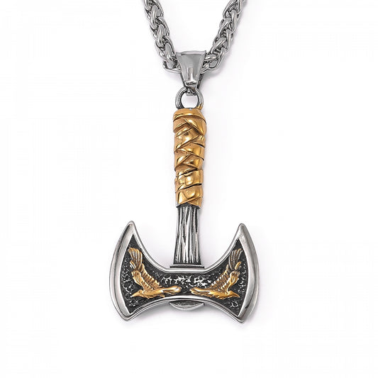 Necklace “Viking Raven Axe” (Dual Tone)