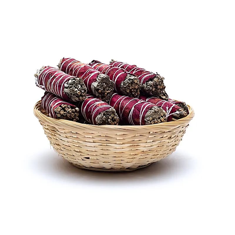 Vit Salvia Smudgebunt med Rosblad - 100mm