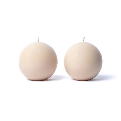 Kugelkerze „Beige“ ohne Duft 75mm - verschiedene Farben