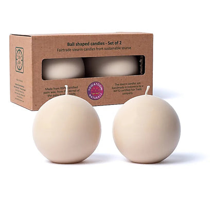 Kugelkerze „Beige“ ohne Duft 75mm - verschiedene Farben